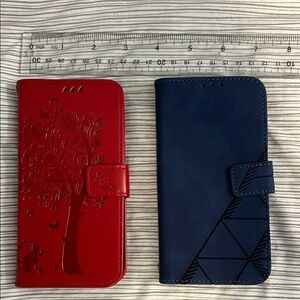 NWOT Red and Blue iPhone Cases with Embossed Designs